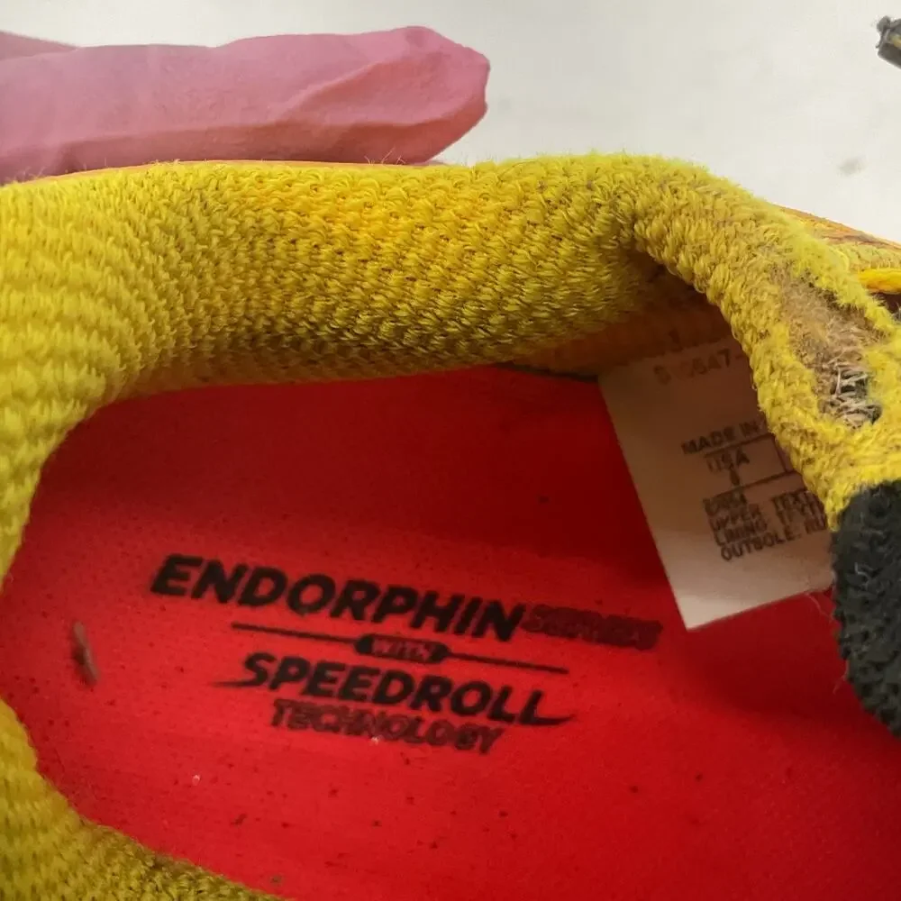Saucony Women's Yellow Black Trail Running Shoes with Red Soles